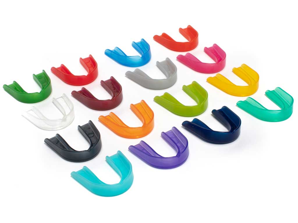 12 different colored mouthguards