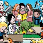 illustration of kids doing various enrichment activities