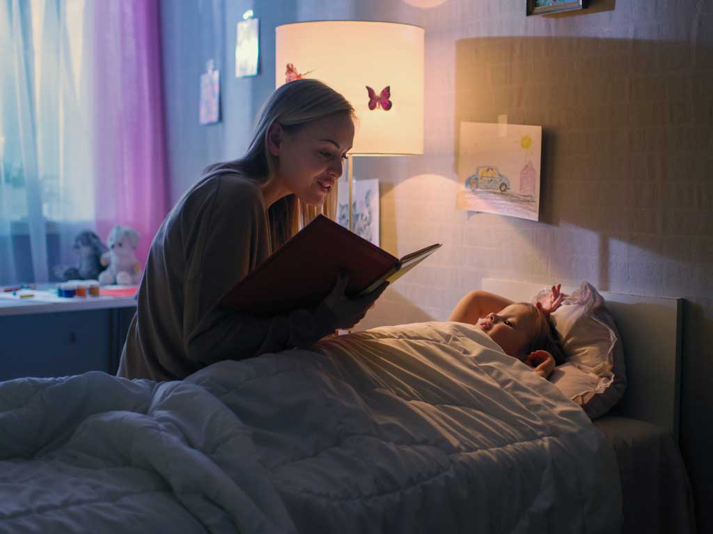 mother reading bedtime story