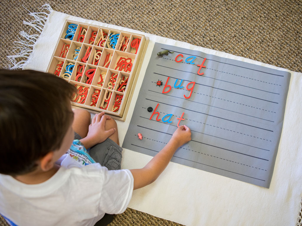 child learning words