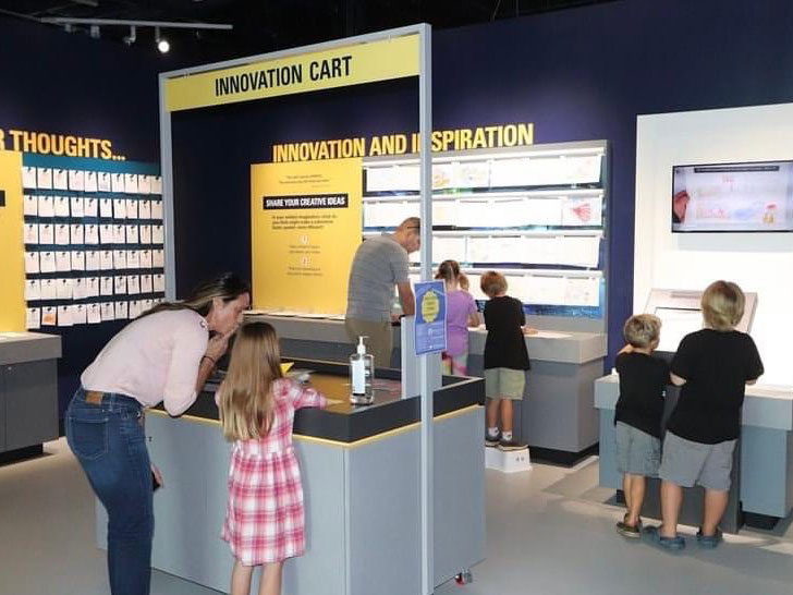 families visiting an exhibit at USS Bowfin Museum