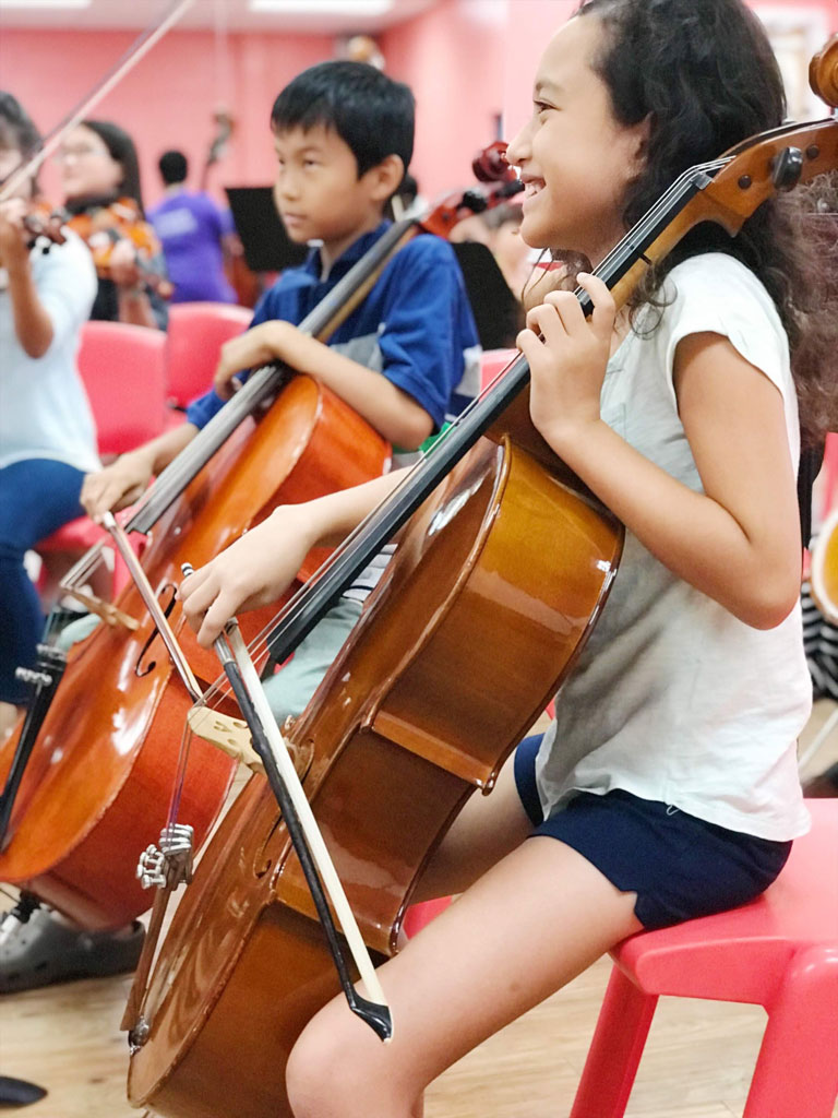 youth in orchestra class