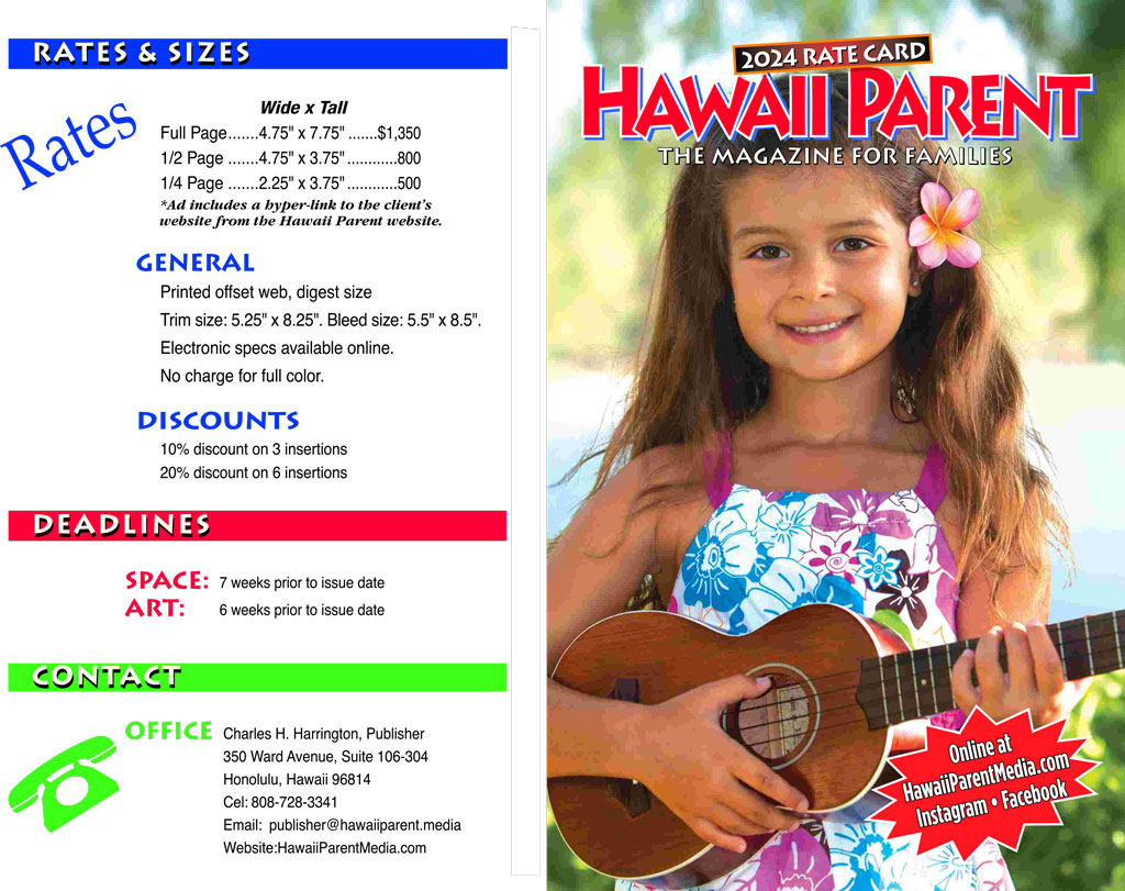 2024 Hawaii Parent Rate Card
