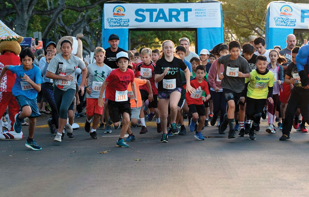 kids starting to run at the Keiki Great Aloha Run