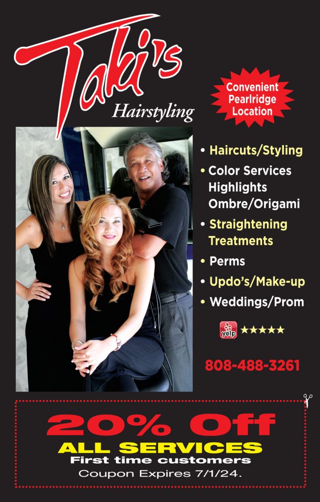 coupon for Taki's Hairstyling