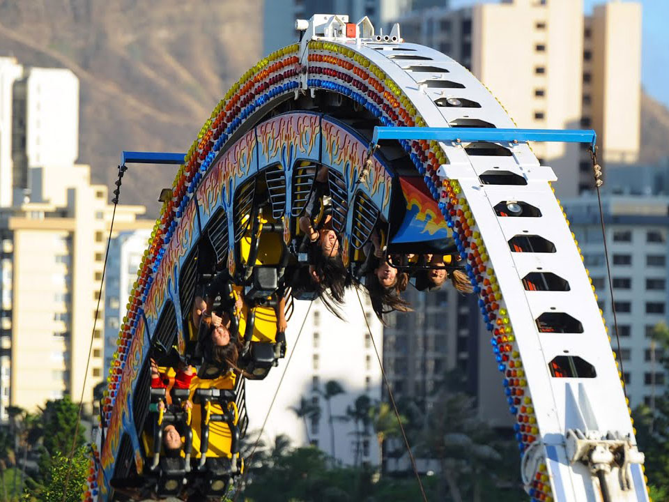 roller coaster ride at Iolani Fair