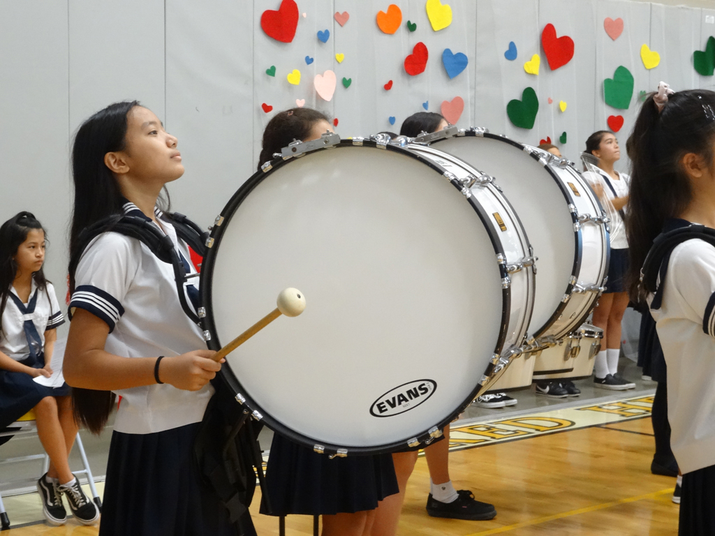 Sacred Hearts Academy students performing in band