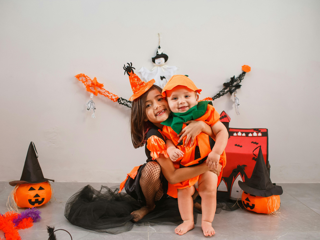 siblings dressed up for Halloween