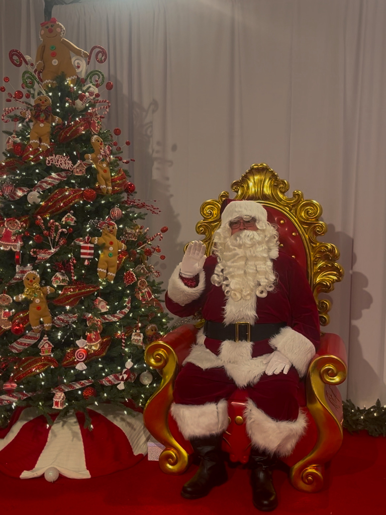 Santa waiting to take photos with children at Christmas Spectacular