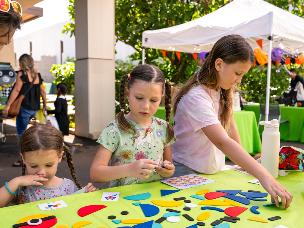 kids working on paper crafts