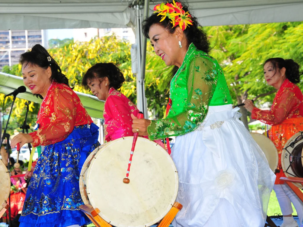 Korean performers at the Kimchi festival