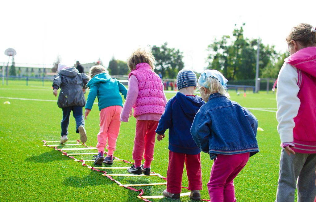 kids exercising outdoors