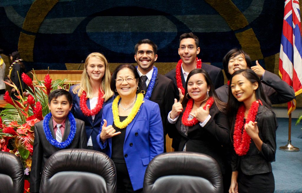 ymca teens in Youth & Government with Mazie Hirono