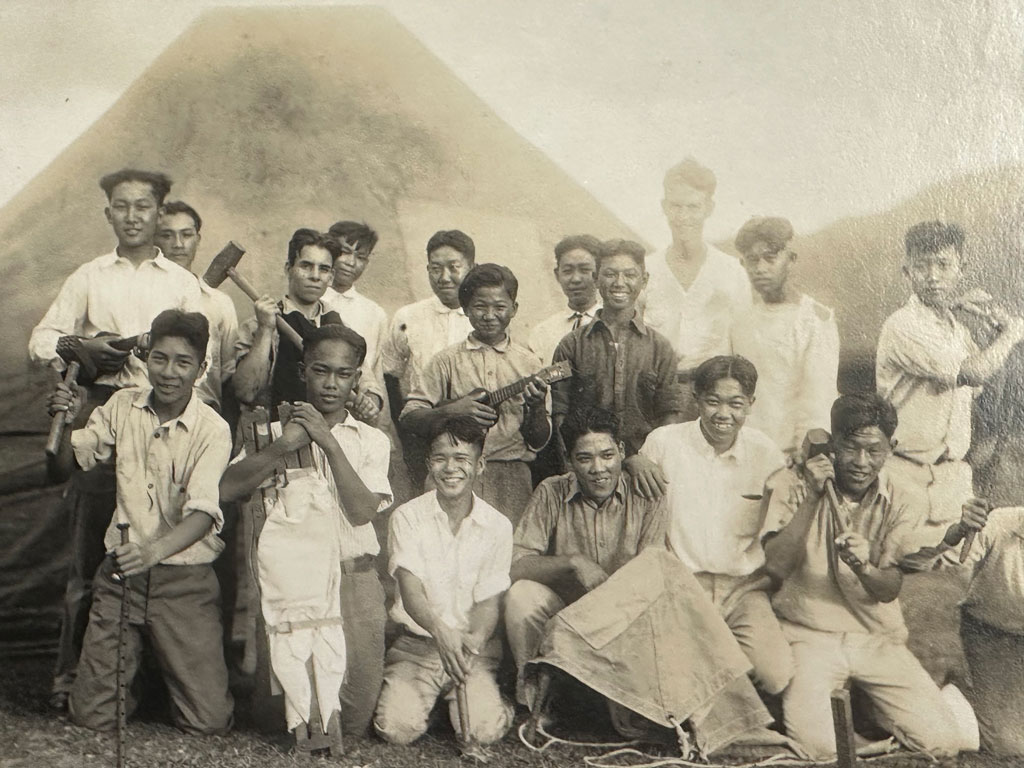 Early Hi-Y Boys camping