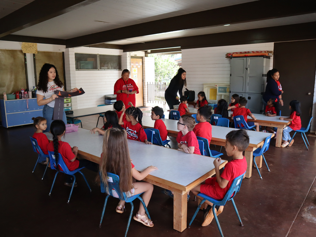preschool students at Rainbow Schools learning in their classroom
